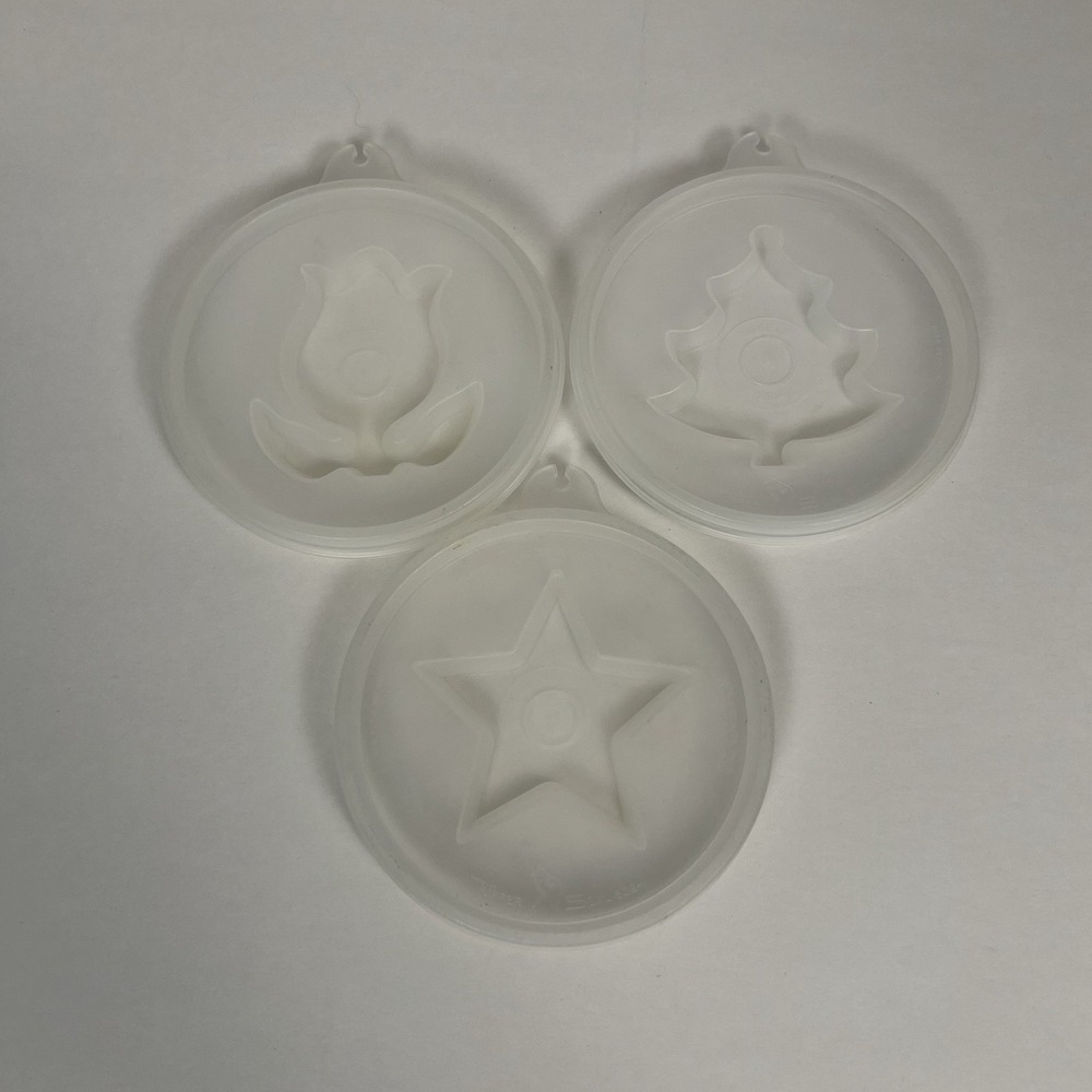 Vintage Tupperware set of 3 Jell-O an Serve LID Replacements #620-6, #633-4,#632